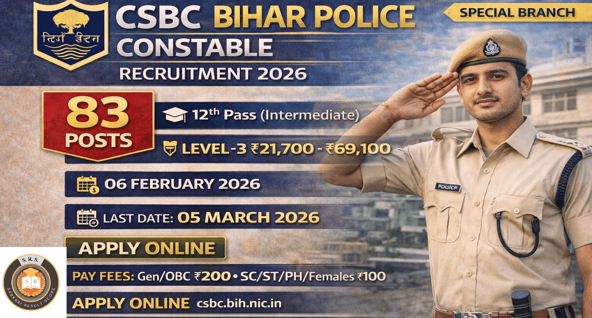 CSBC Bihar Police Constable GD Recruitment 2026 Online Application Form