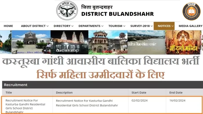 Kasturba Gandhi School Bulandshahar Recruitment 2026