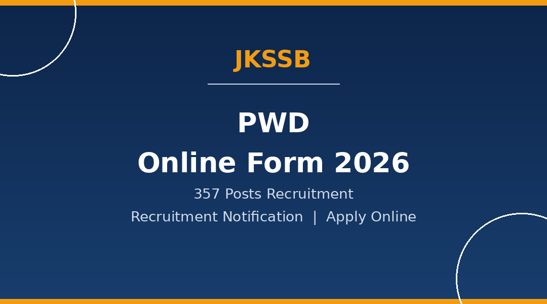 JKSSB PWD Online Form 2026