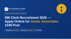 Read more about the article SBI Junior Associates Clerk Online Form 2026